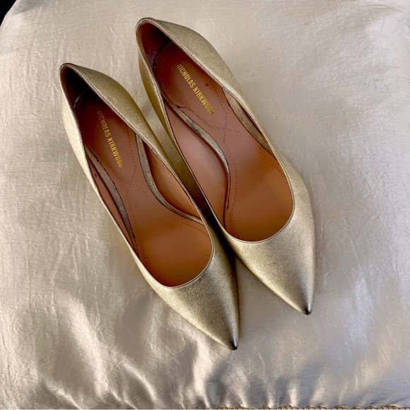 💫STUNNING!NWOT NICHOLAS KIRKWOOD•MIRA•Gold Pearl Pumps/Heels•Size 7•NEW•$795 - Picture 3 of 11